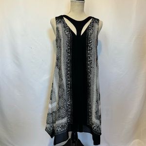 BCBG MAXAZRIA Asymmetrical Black Tan Dess Bohemian size xs